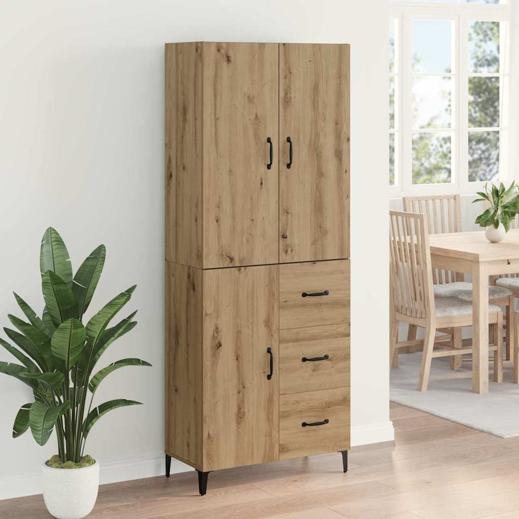 Høyskap med skuff Artisan Eik 69,5 x 34 x 180 cm Konstruert tre