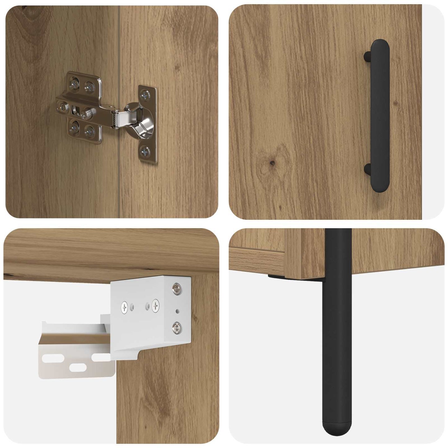 Høyskap Artisan Eik 69,5 x 32,5 x 180 cm Konstruert tre