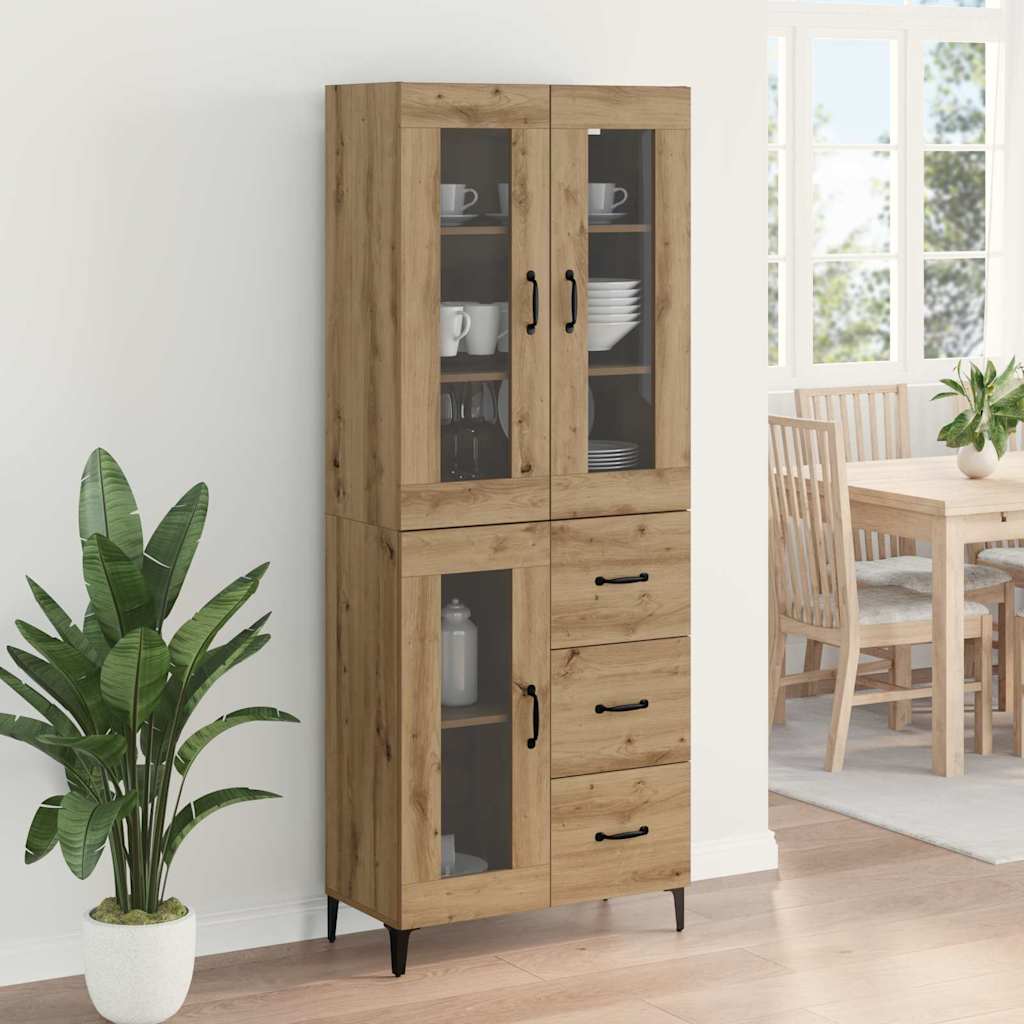 Høyskap med skuff Artisan Eik 69,5 x 34 x 180 cm Konstruert tre vidaXL