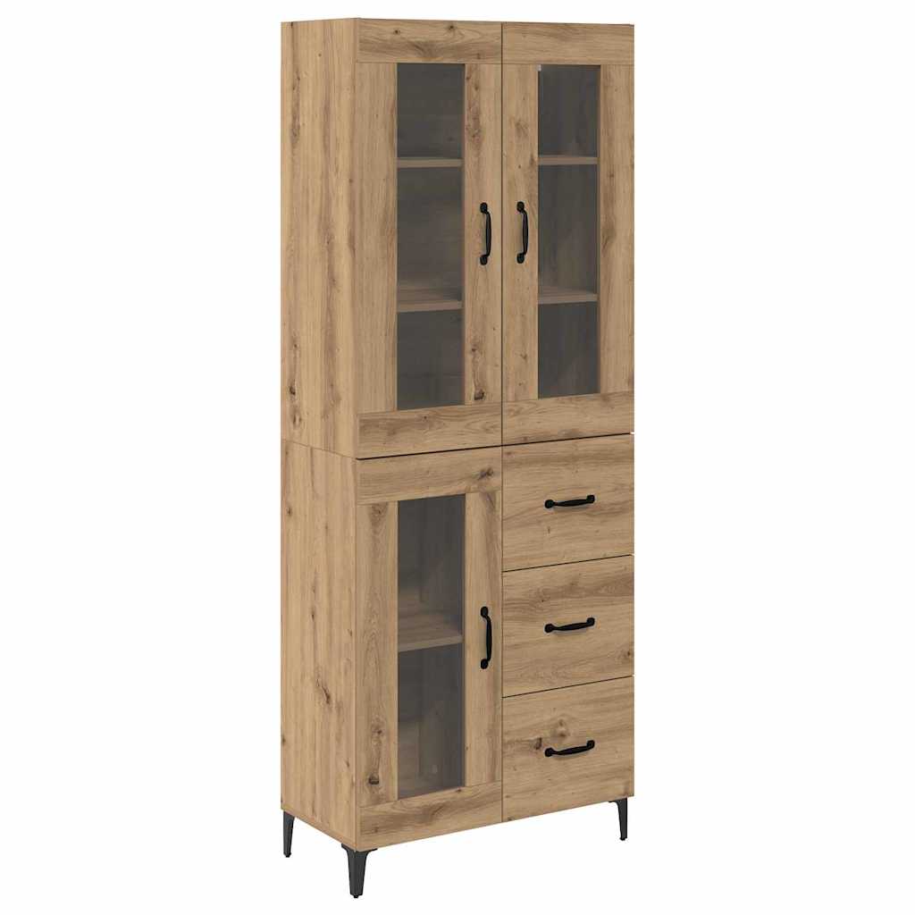 Høyskap med skuff Artisan Eik 69,5 x 34 x 180 cm Konstruert tre vidaXL