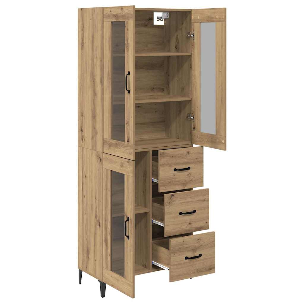 Høyskap med skuff Artisan Eik 69,5 x 34 x 180 cm Konstruert tre vidaXL