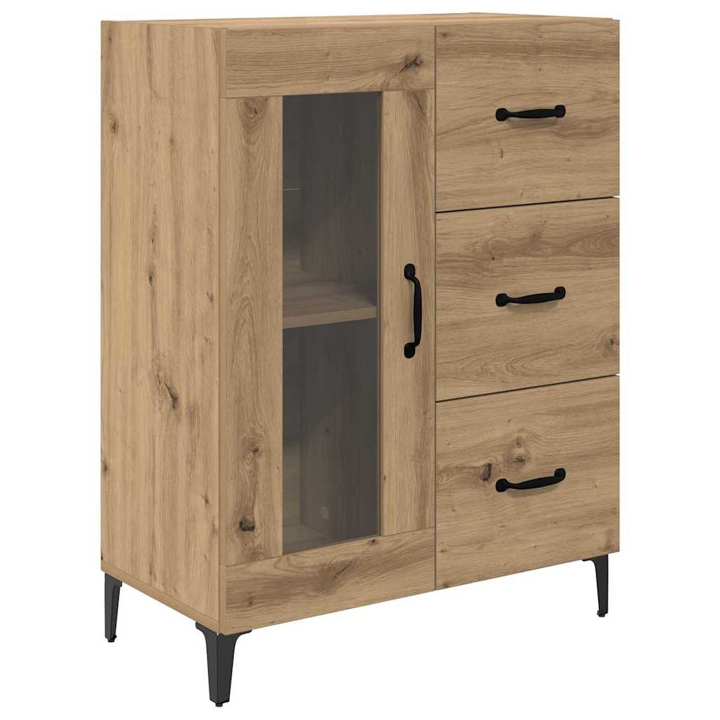 Høyskap med skuff Artisan Eik 69,5 x 34 x 180 cm Konstruert tre vidaXL