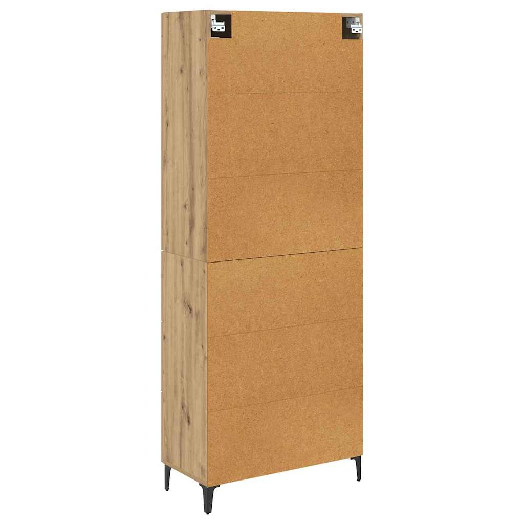 Høyskap med skuff Artisan Eik 69,5 x 34 x 180 cm Konstruert tre vidaXL