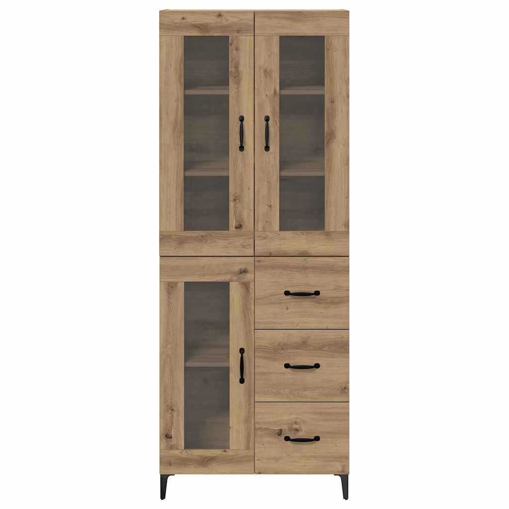 Høyskap med skuff Artisan Eik 69,5 x 34 x 180 cm Konstruert tre vidaXL