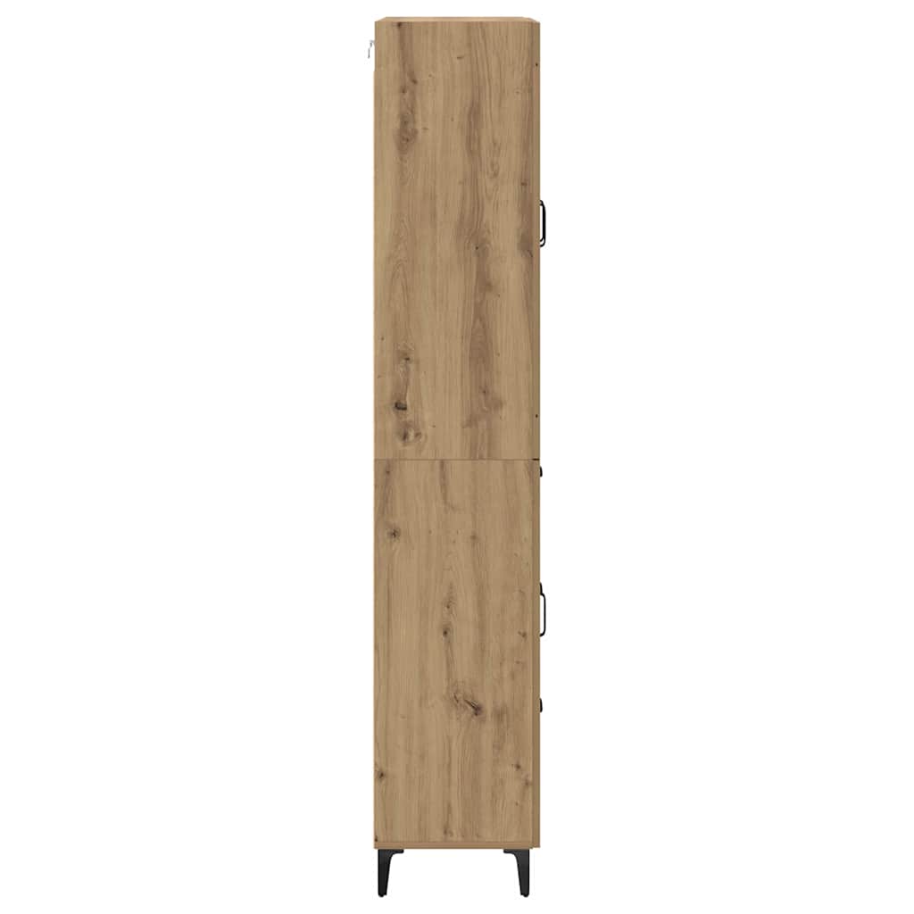 Høyskap med skuff Artisan Eik 69,5 x 34 x 180 cm Konstruert tre vidaXL