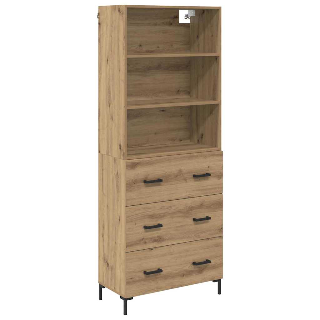 Høyskap med skuff Artisan Eik 69,5 x 34 x 180 cm Konstruert tre