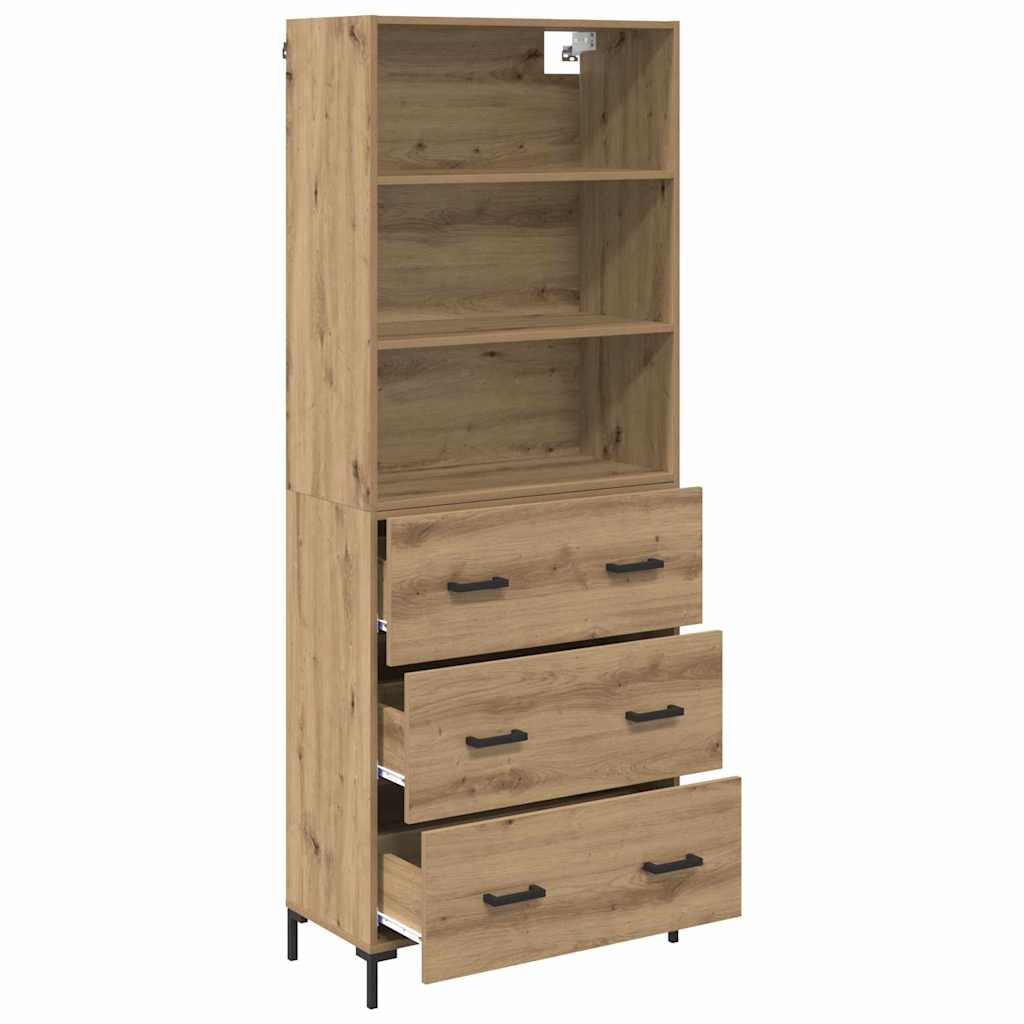 Høyskap med skuff Artisan Eik 69,5 x 34 x 180 cm Konstruert tre