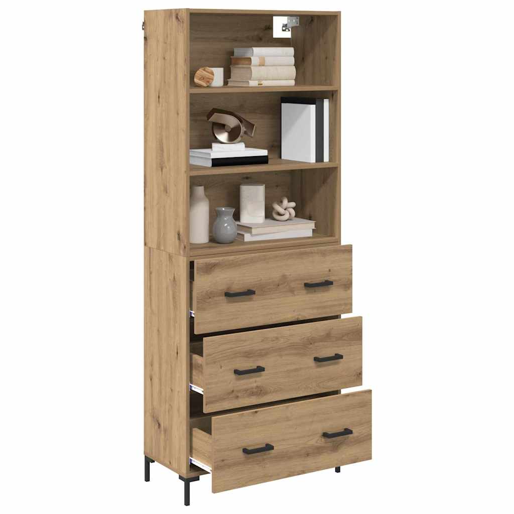 Høyskap med skuff Artisan Eik 69,5 x 34 x 180 cm Konstruert tre