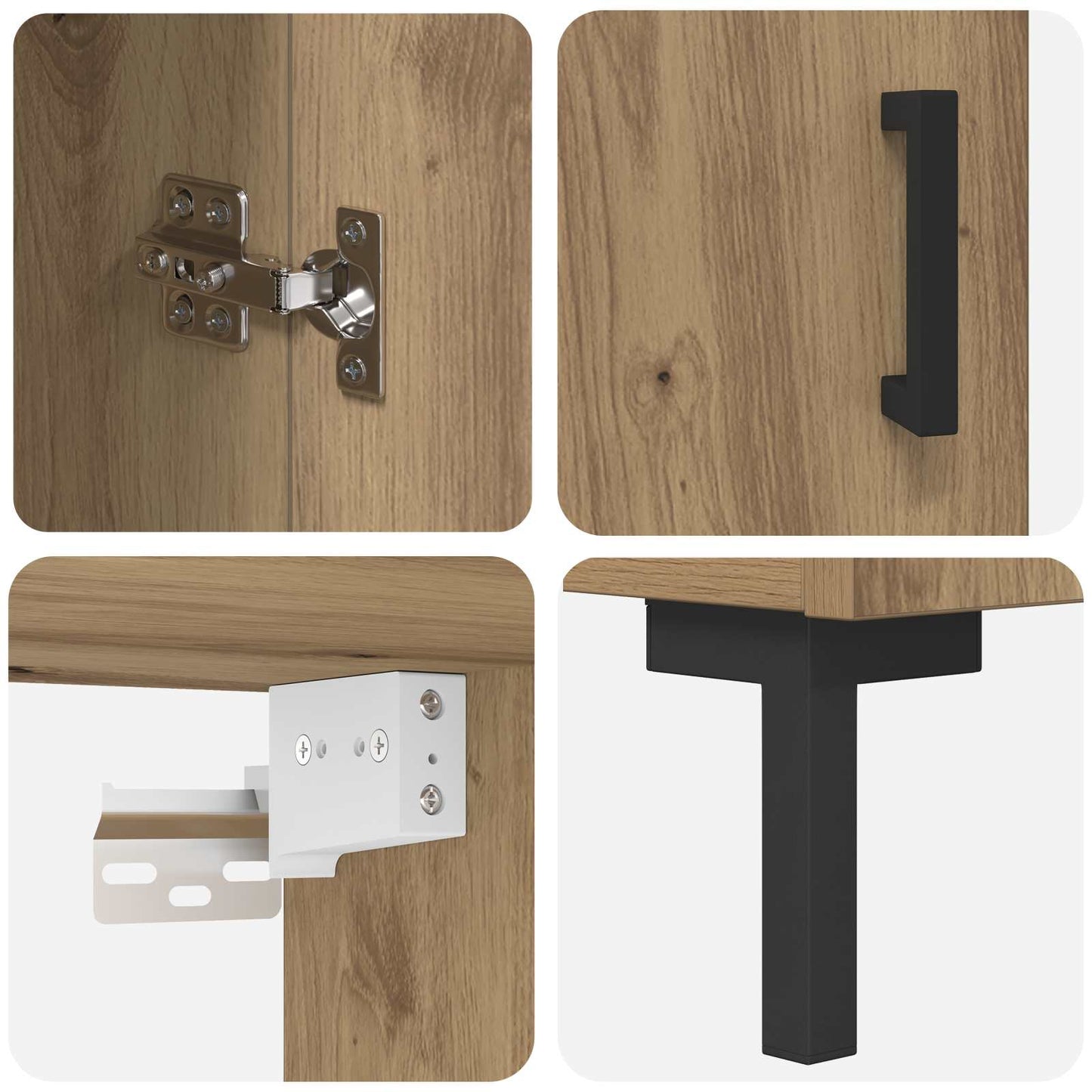 Høyskap Artisan Eik 69,5 x 34 x 180 cm Konstruert tre