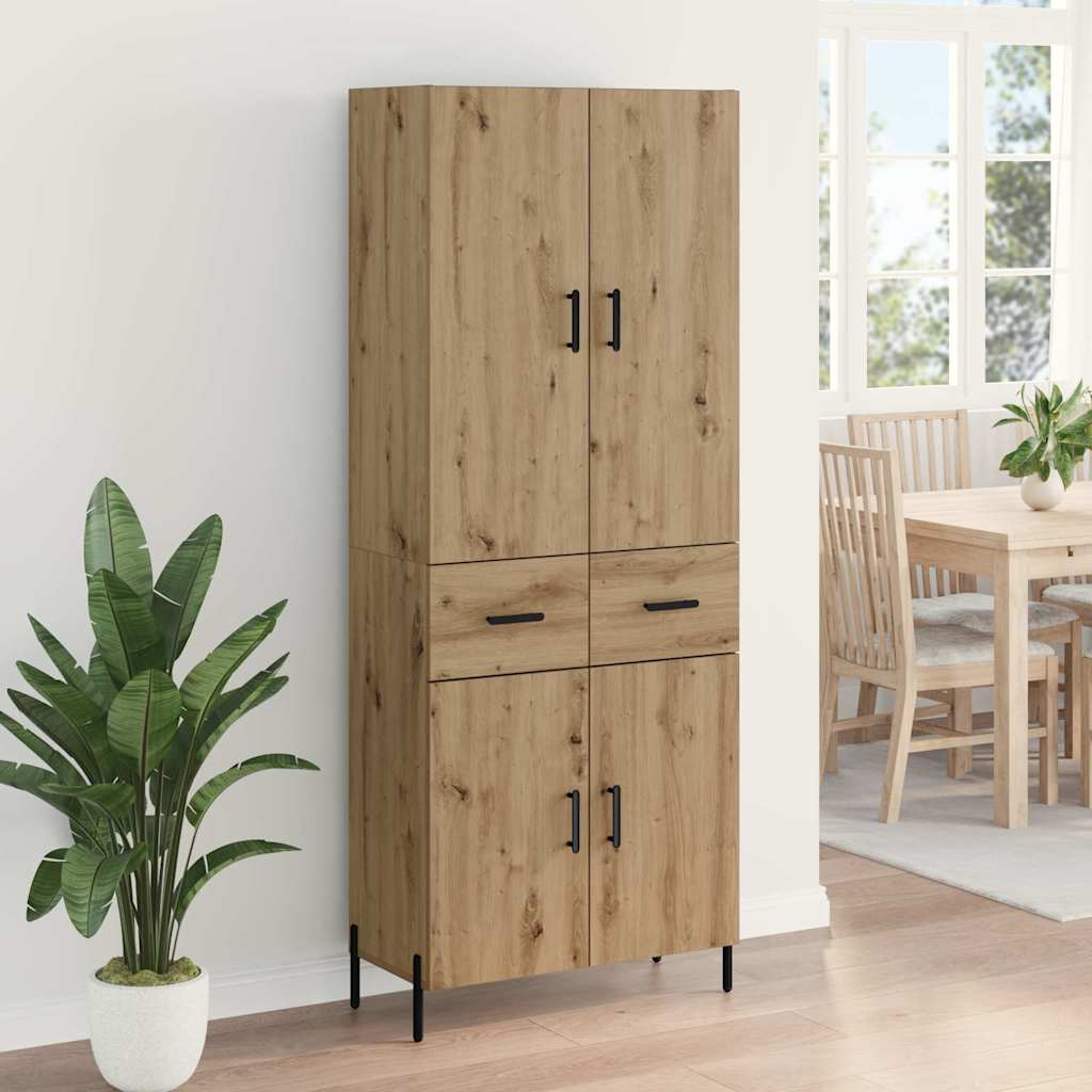 Høyskap med skuff Artisan Eik 69,5 x 34 x 180 cm Konstruert tre