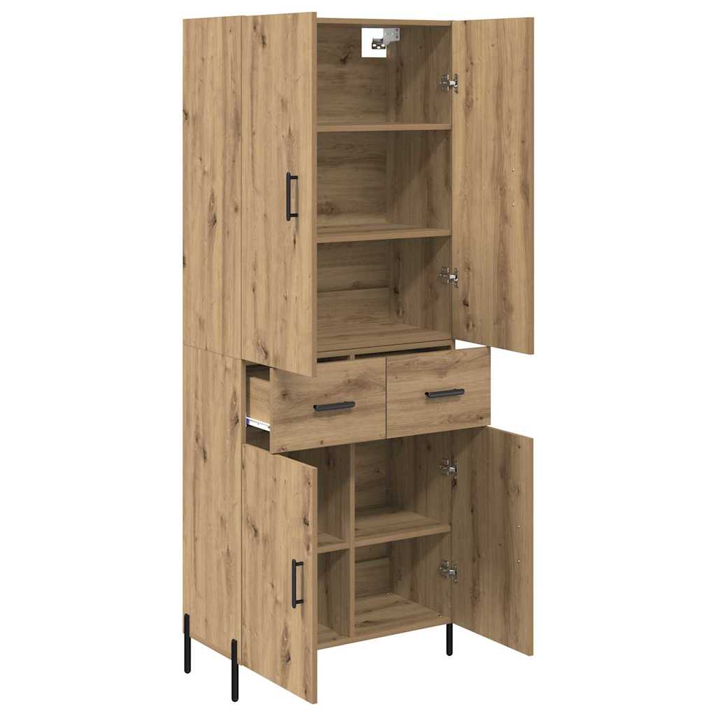 Høyskap med skuff Artisan Eik 69,5 x 34 x 180 cm Konstruert tre