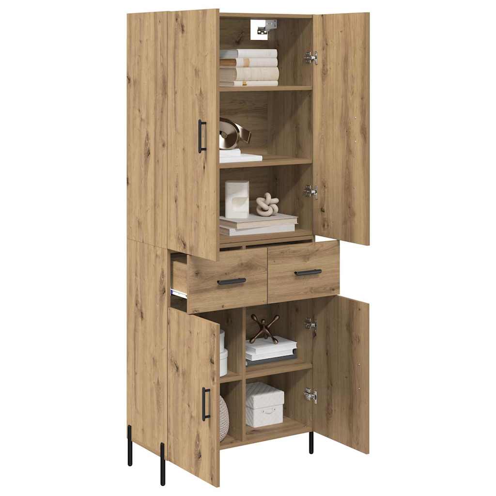 Høyskap med skuff Artisan Eik 69,5 x 34 x 180 cm Konstruert tre