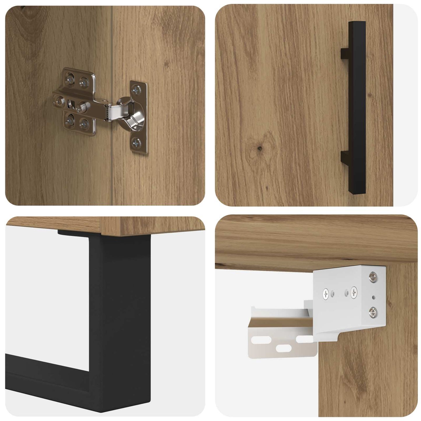 Høyskap 2 pcs Artisan Eik Konstruert tre