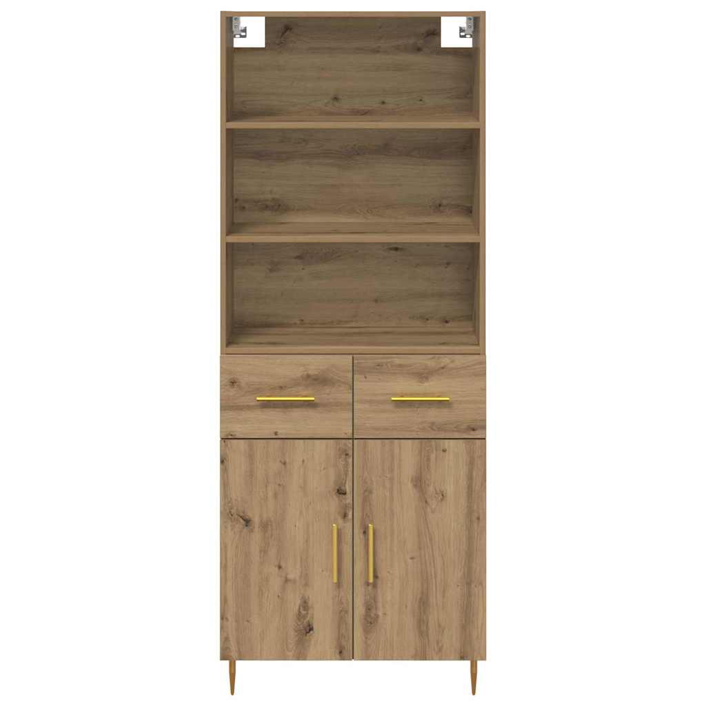 Høyskap med skuff Artisan Eik 69,5 x 34 x 180 cm Konstruert tre