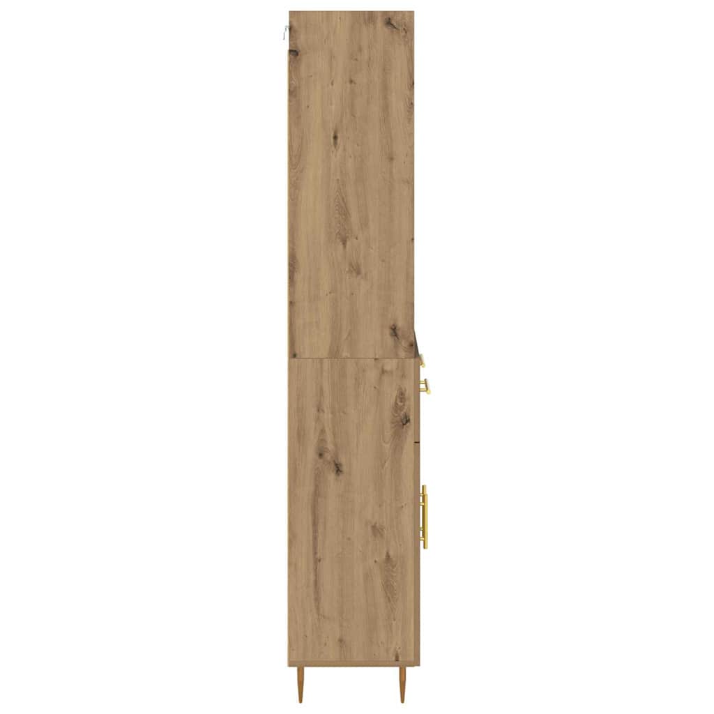 Høyskap med skuff Artisan Eik 69,5 x 34 x 180 cm Konstruert tre