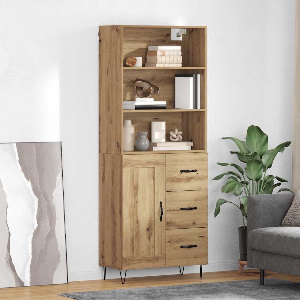 Høyskap med skuff 2 pcs Artisan Eik Konstruert tre