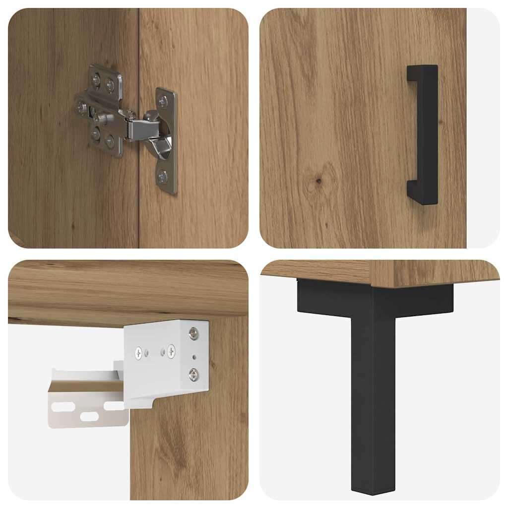 Høyskap 2 pcs Artisan Eik Konstruert tre
