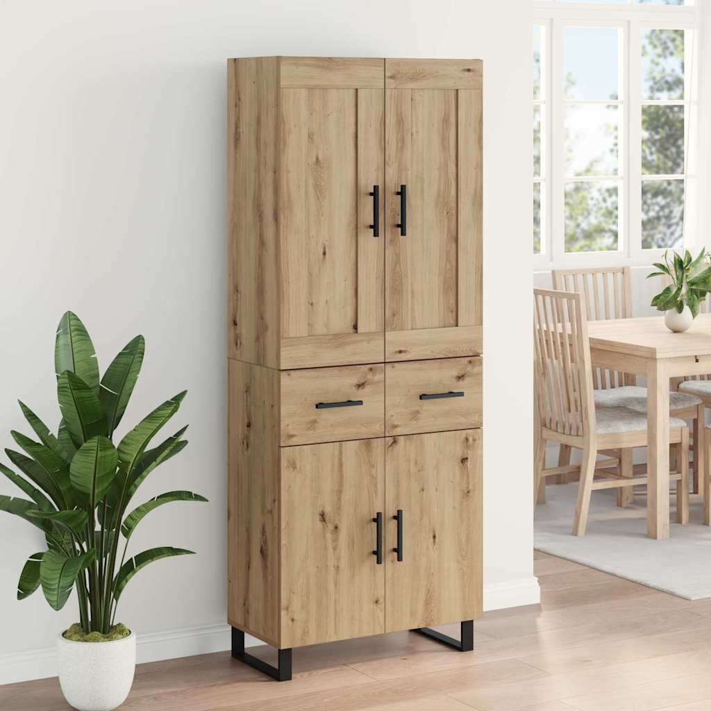 Høyskap med skuff Artisan Eik 69,5 x 34 x 180 cm Konstruert tre