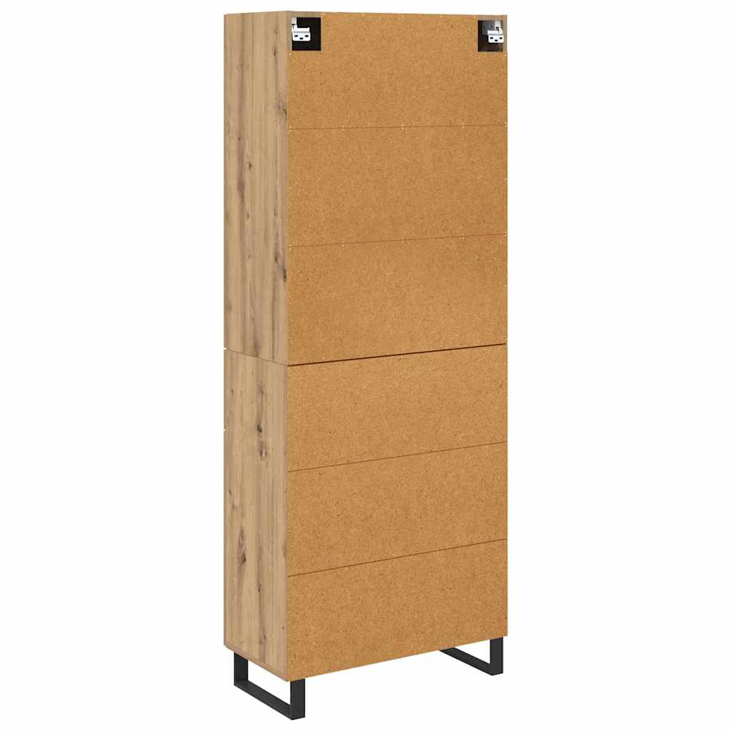Høyskap med skuff Artisan Eik 69,5 x 34 x 180 cm Konstruert tre