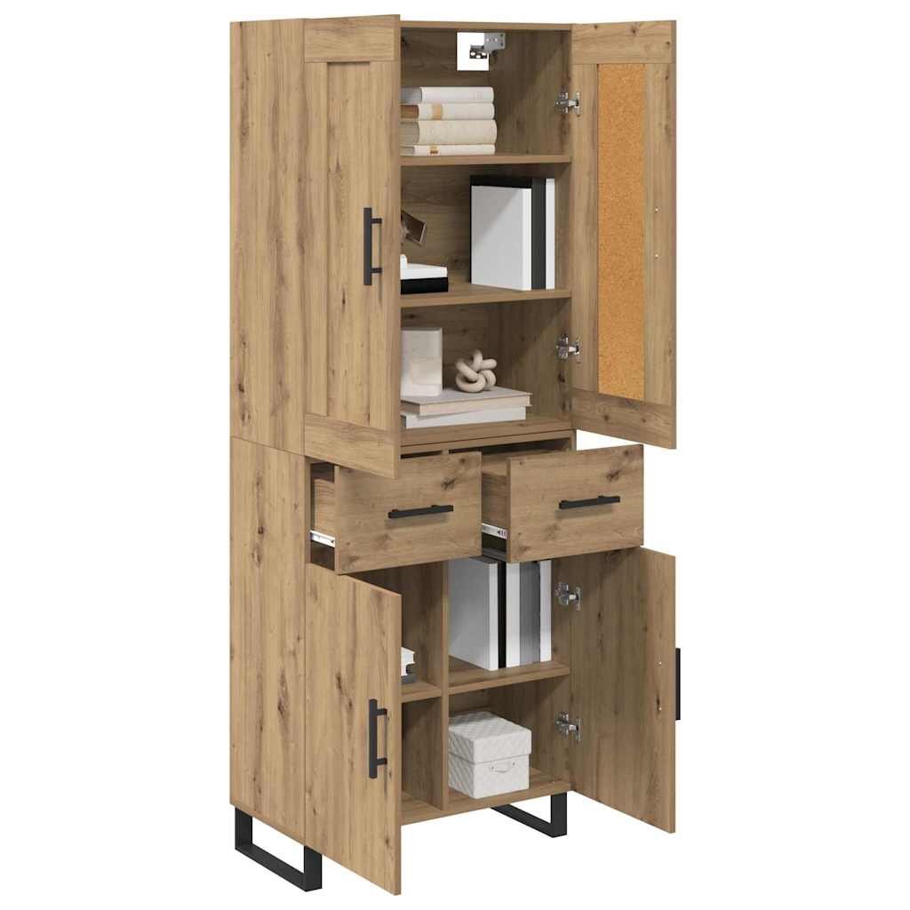 Høyskap med skuff Artisan Eik 69,5 x 34 x 180 cm Konstruert tre
