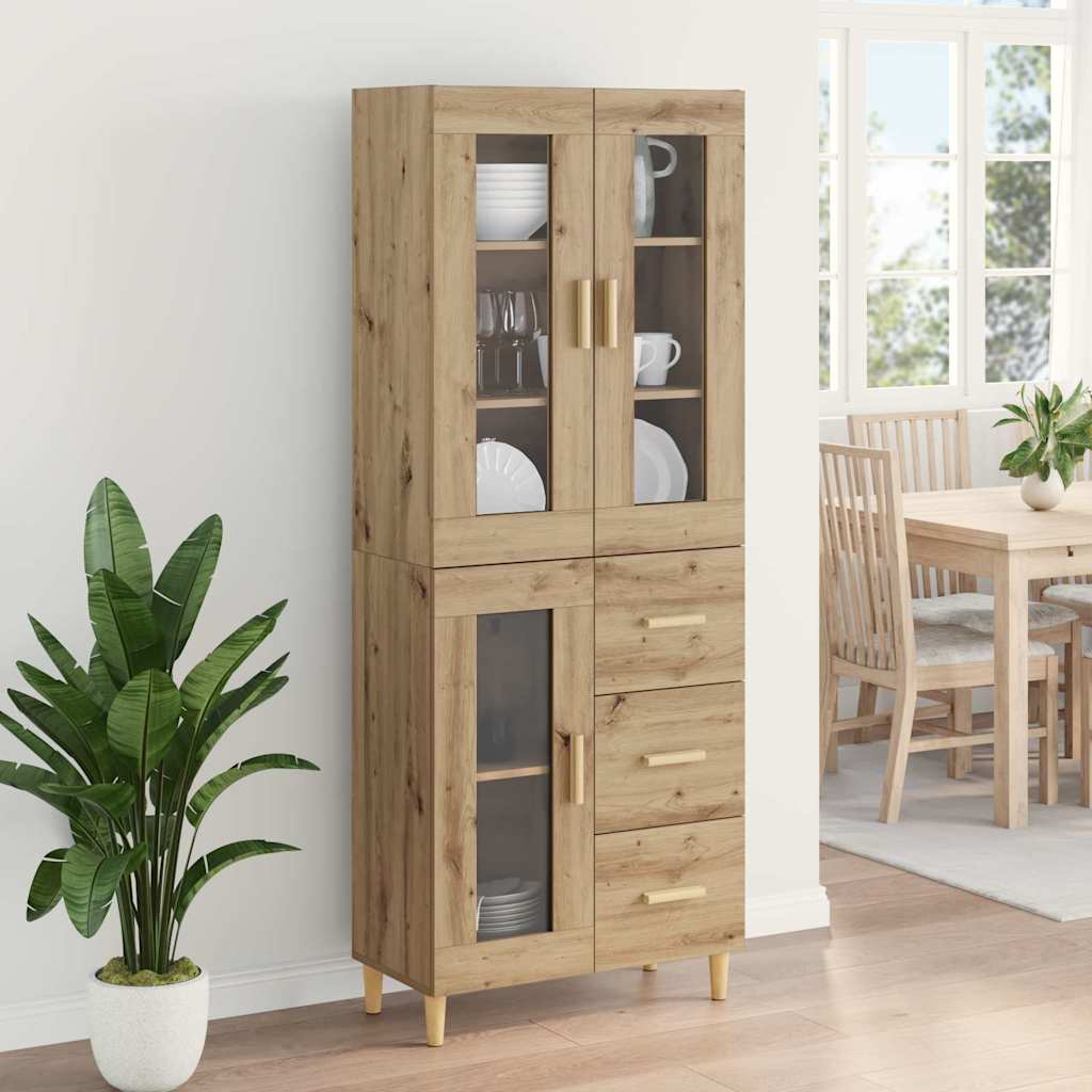 Høyskap med skuff Artisan Eik 69,5 x 34 x 180 cm Konstruert tre