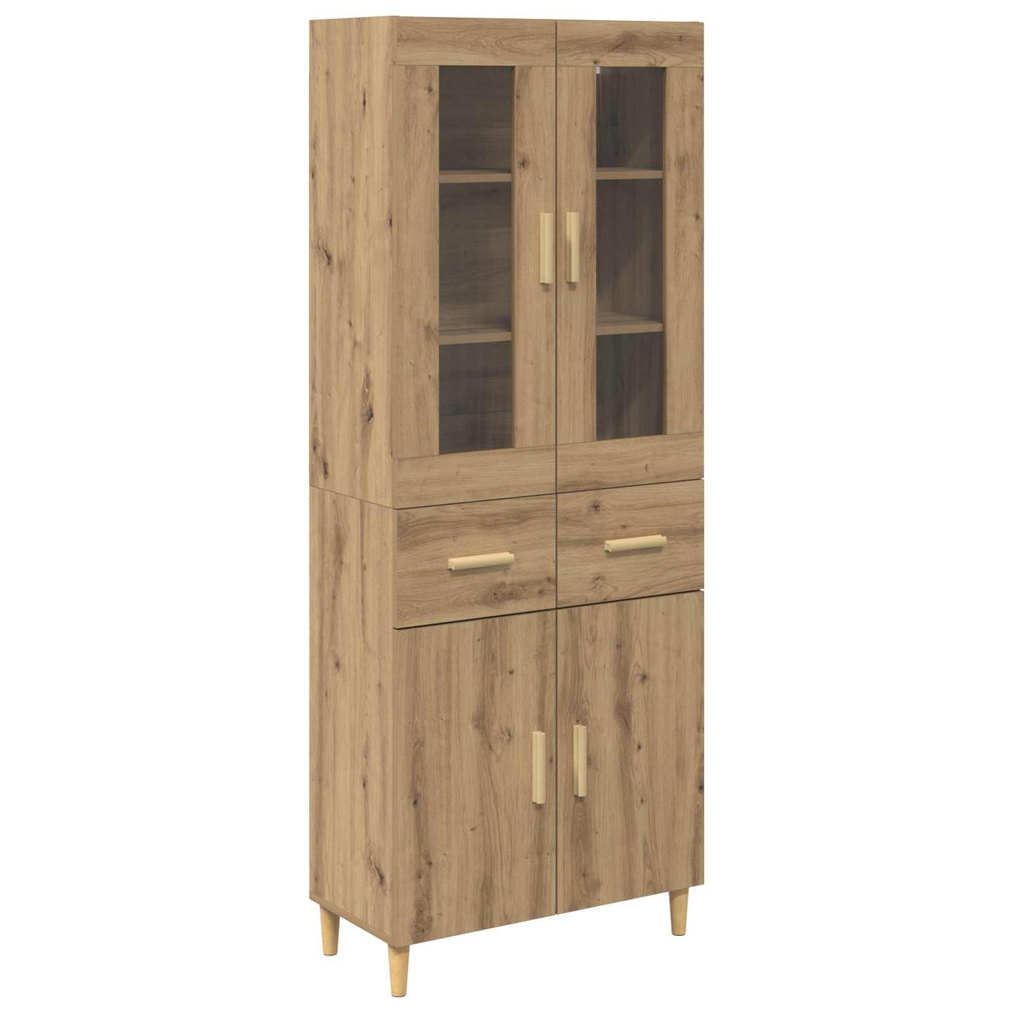Høyskap med skuff Artisan Eik 69,5 x 34 x 180 cm Konstruert tre