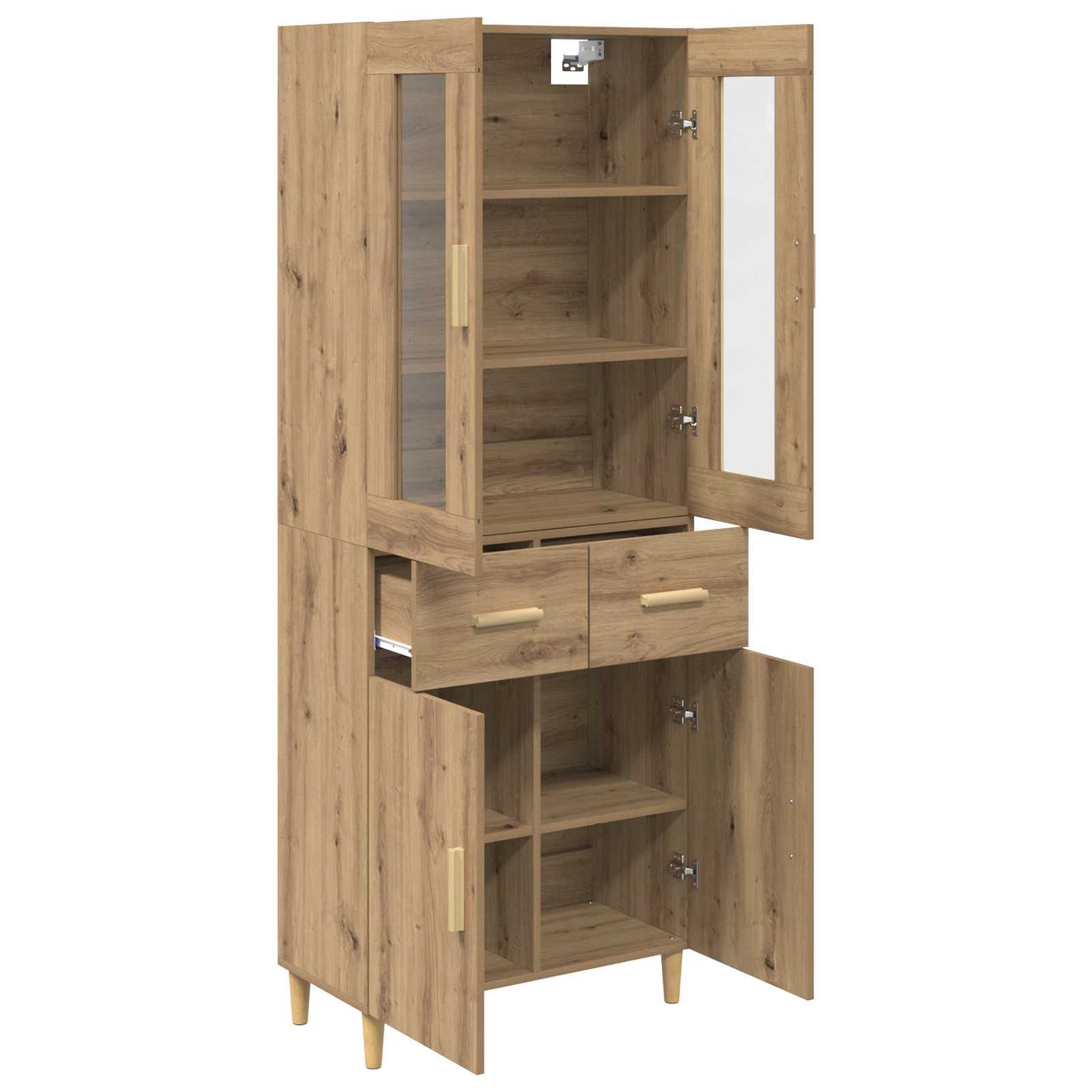 Høyskap med skuff Artisan Eik 69,5 x 34 x 180 cm Konstruert tre