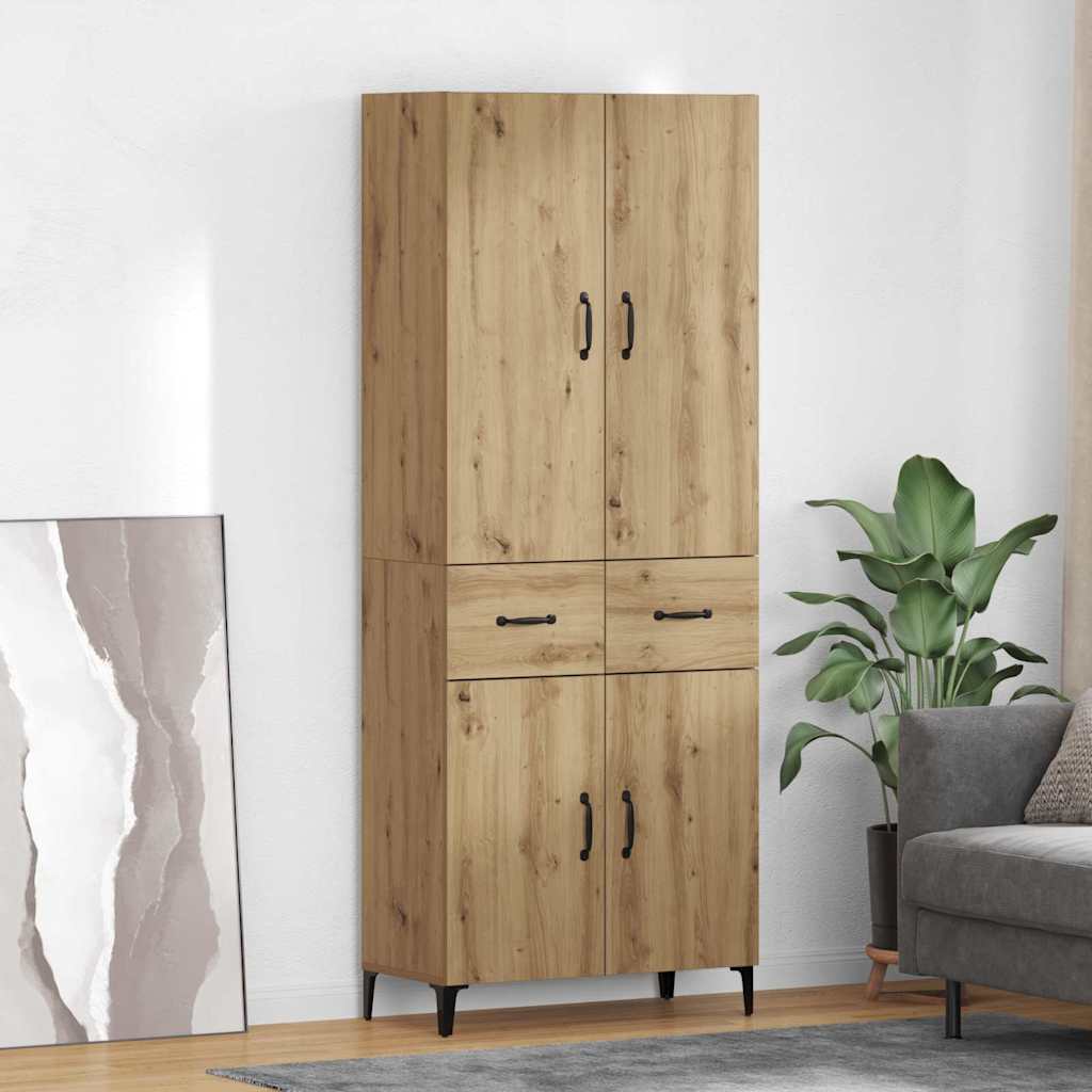 Høyskap med skuff Artisan Eik 69,5 x 34 x 180 cm Konstruert tre