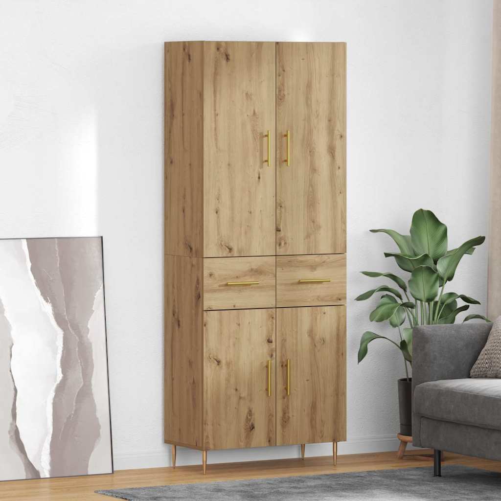Høyskap med skuff Artisan Eik 69,5 x 34 x 180 cm Konstruert tre