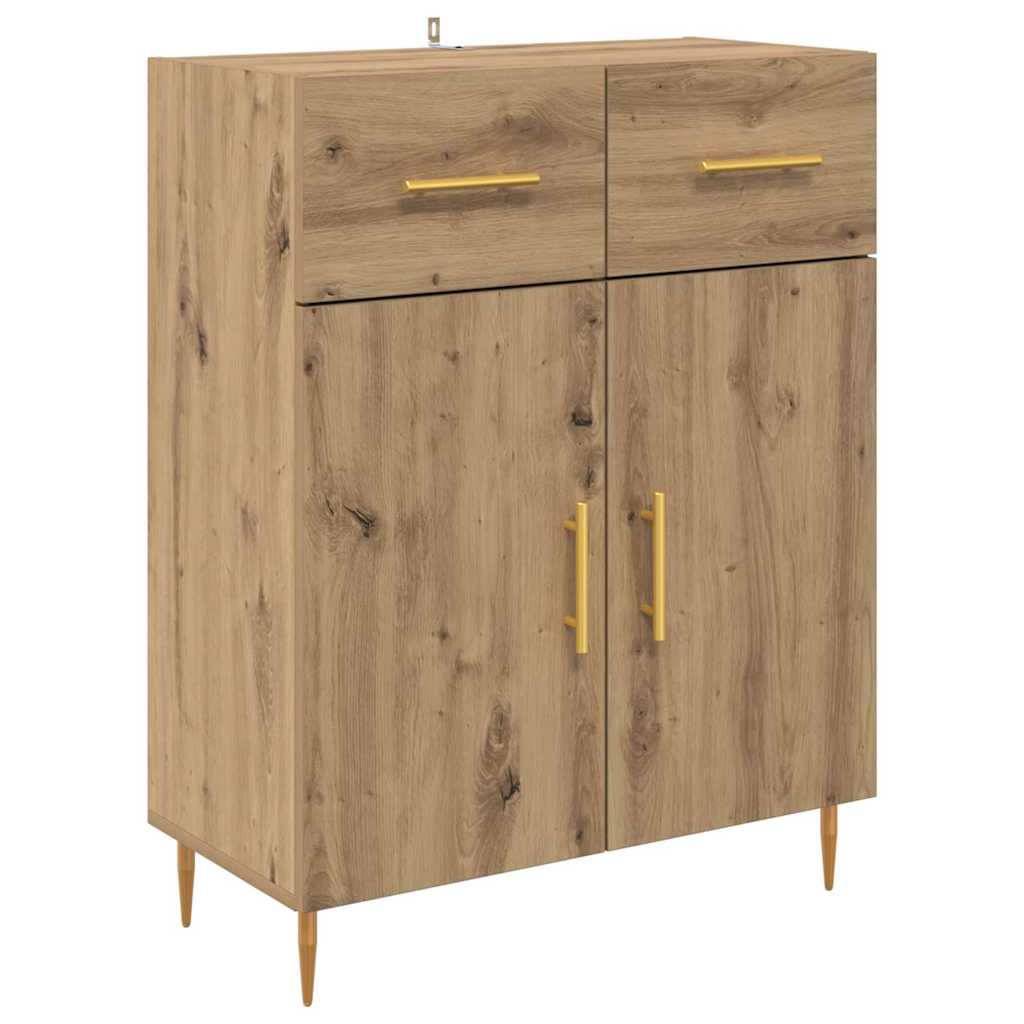 Høyskap med skuff Artisan Eik 69,5 x 34 x 180 cm Konstruert tre