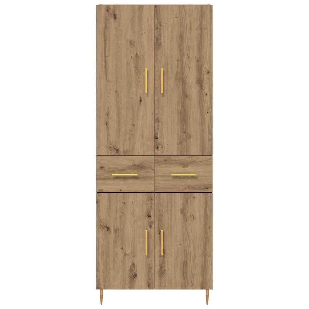 Høyskap med skuff Artisan Eik 69,5 x 34 x 180 cm Konstruert tre