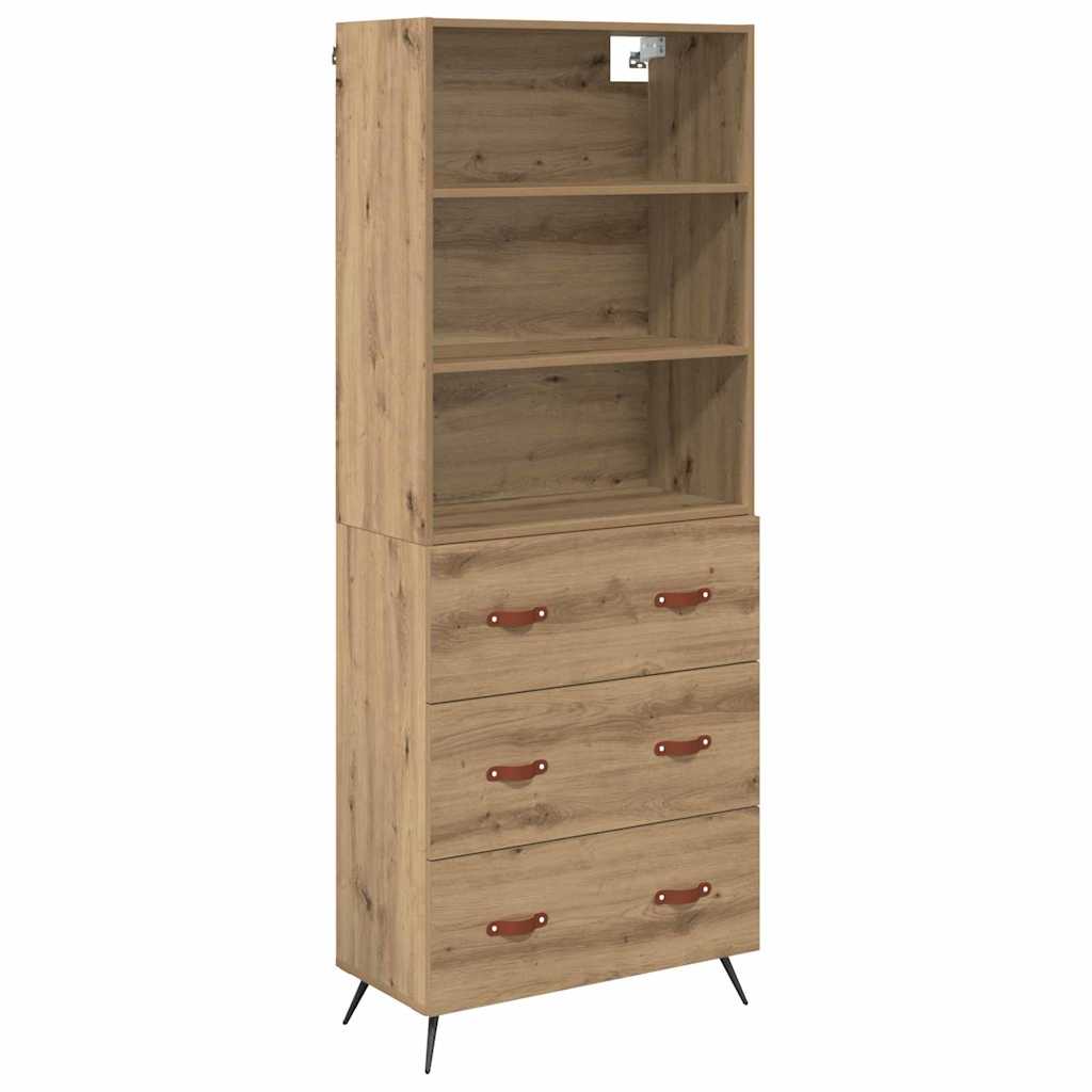 Høyskap med skuff Artisan Eik 69,5 x 34 x 180 cm Konstruert tre