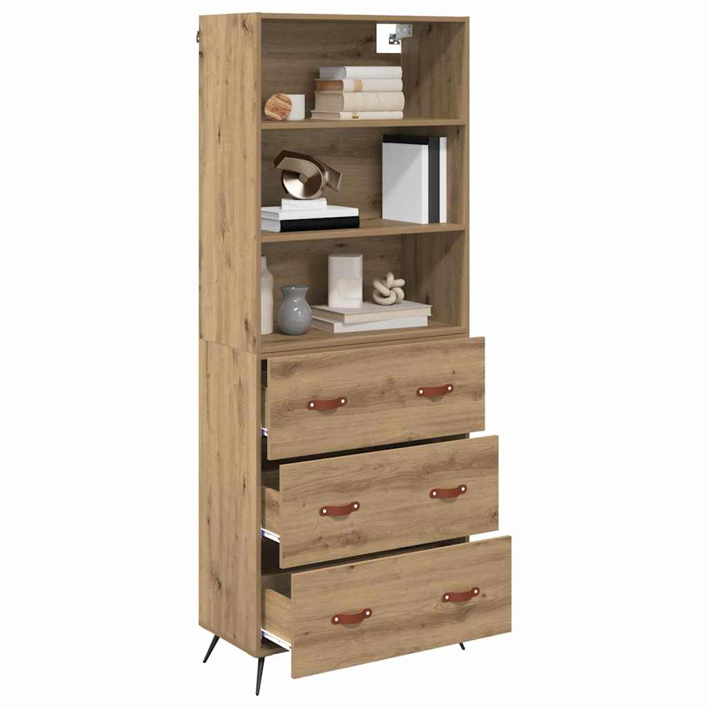 Høyskap med skuff Artisan Eik 69,5 x 34 x 180 cm Konstruert tre