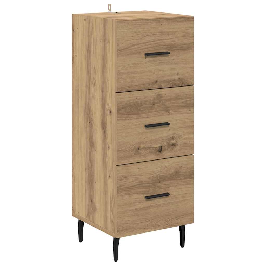 Høyskap med skuff Artisan Eik 34,5 x 34 x 180 cm Konstruert tre