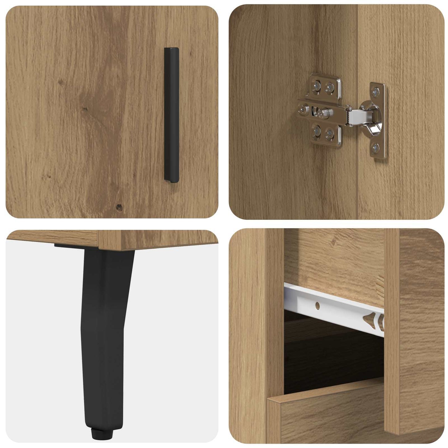 Høyskap 2 pcs Artisan Eik 69,5 x 34 x 180 cm Konstruert tre
