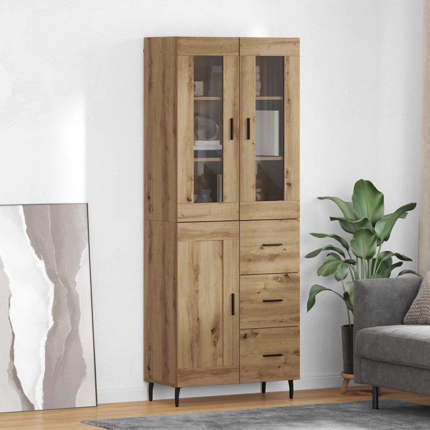 Høyskap 2 pcs Artisan Eik 69,5 x 34 x 180 cm Konstruert tre