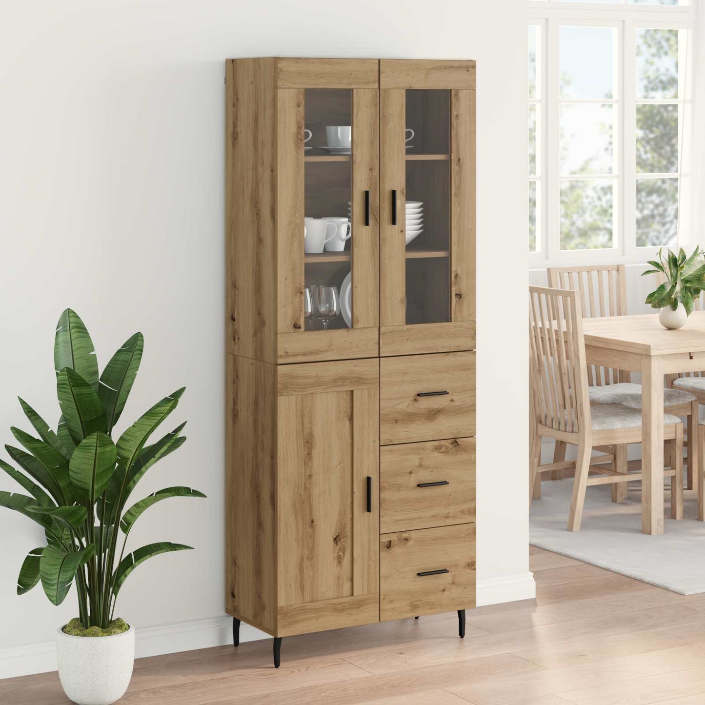 Høyskap 2 pcs Artisan Eik 69,5 x 34 x 180 cm Konstruert tre