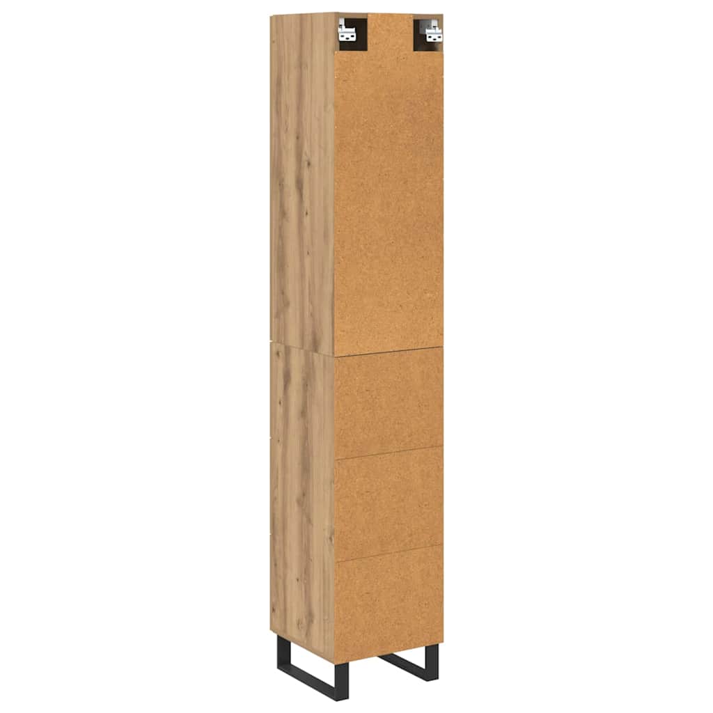 Høyskap med skuff Artisan Eik 34,5 x 34 x 180 cm Konstruert tre