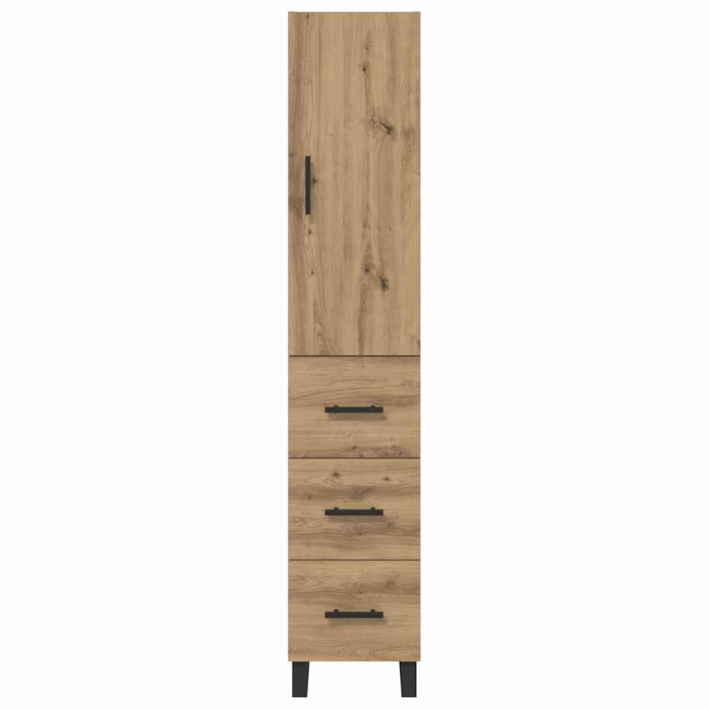 Høyskap med skuff Artisan Eik 34,5 x 34 x 180 cm Konstruert tre