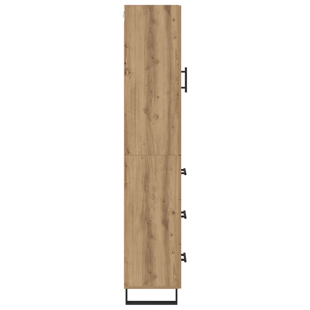 Høyskap med skuff Artisan Eik 34,5 x 34 x 180 cm Konstruert tre