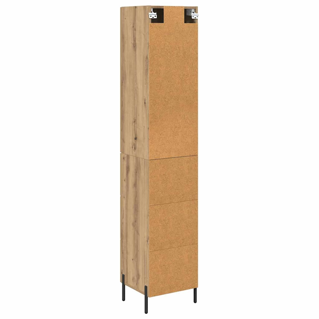 Høyskap med skuff Artisan Eik 34,5 x 34 x 180 cm Konstruert tre