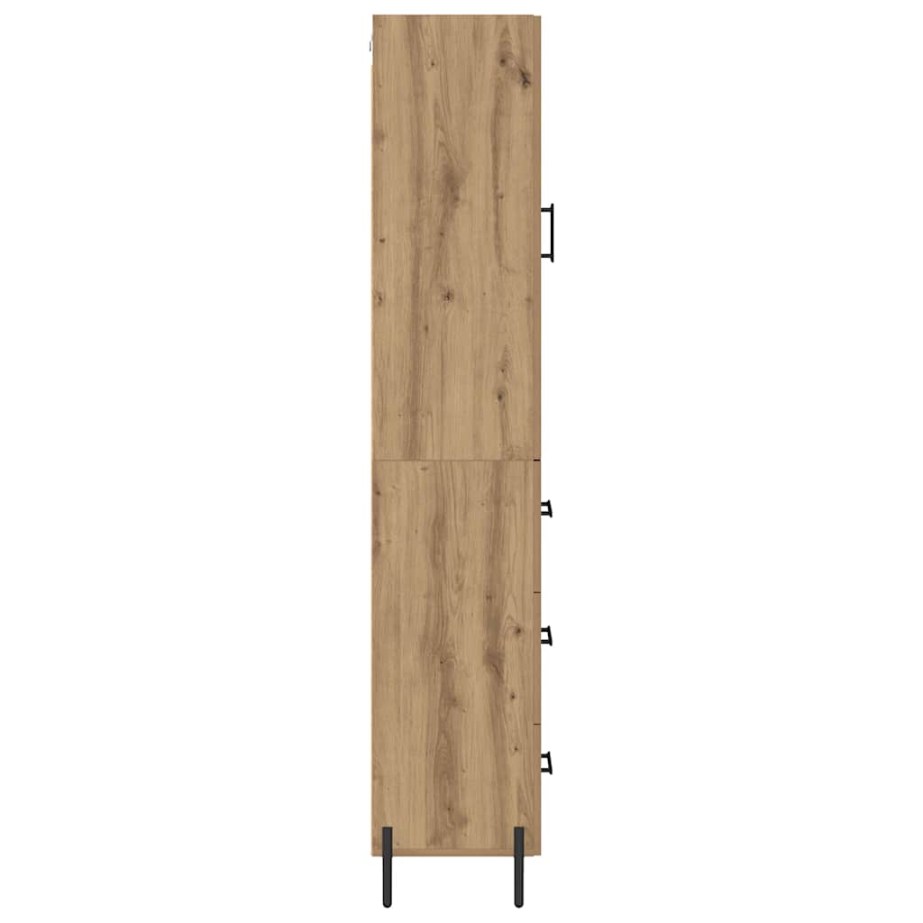 Høyskap med skuff Artisan Eik 34,5 x 34 x 180 cm Konstruert tre