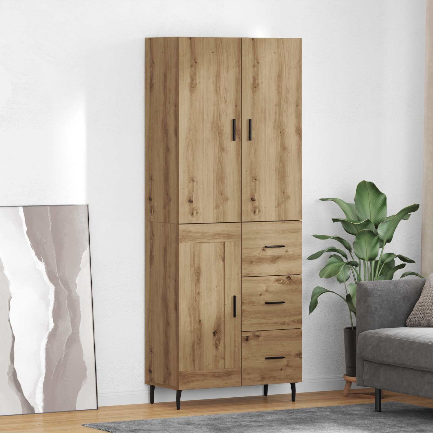Høyskap 2 pcs Artisan Eik 69,5 x 34 x 180 cm Konstruert tre