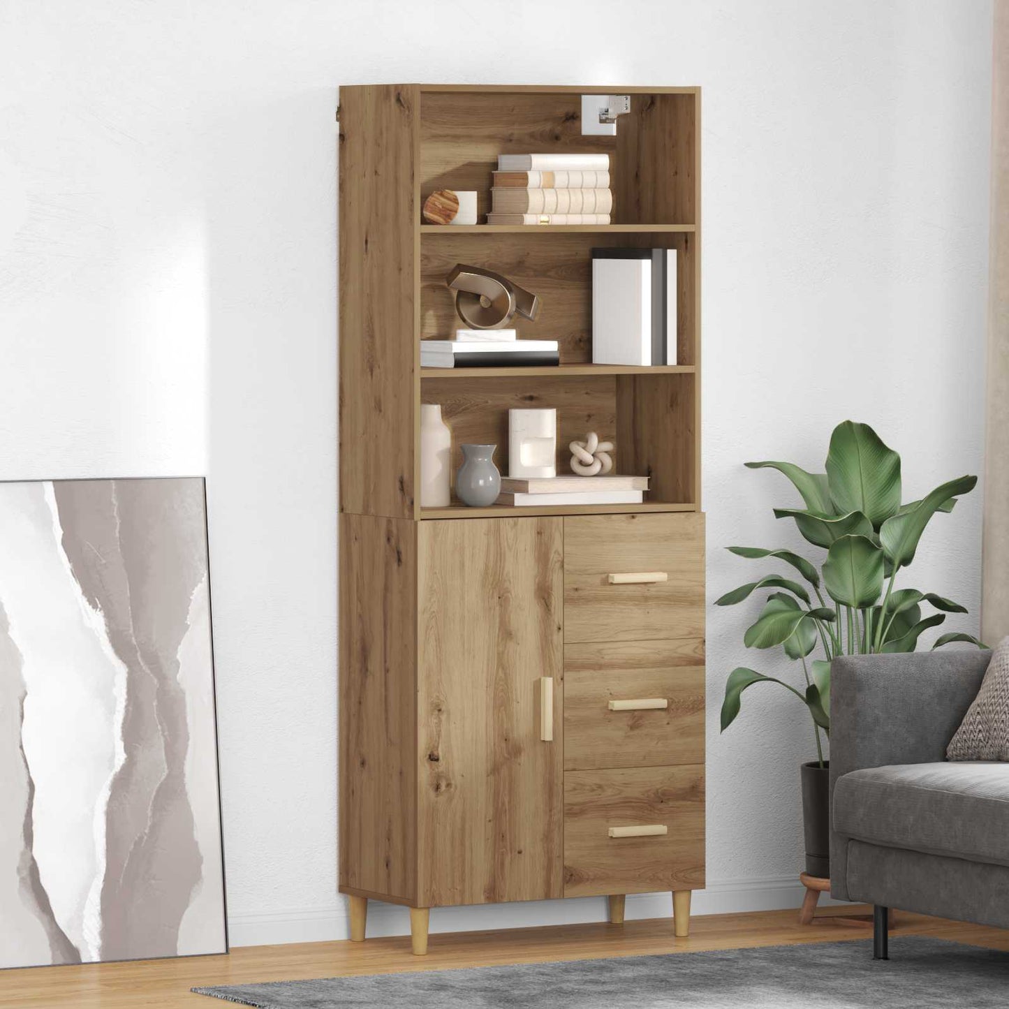 Høyskap Artisan Eik 69,5 x 32,5 x 180 cm Konstruert tre