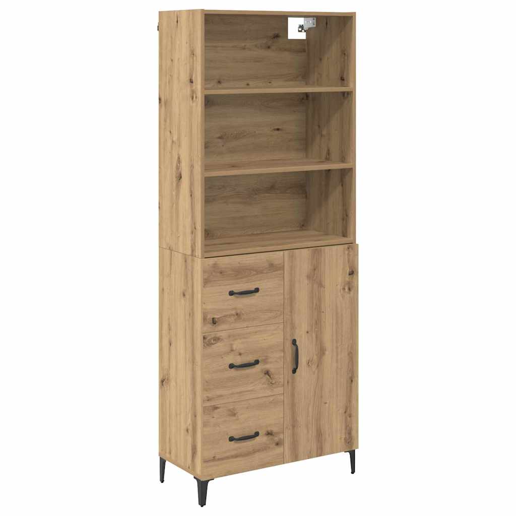 Høyskap med skuff Artisan Eik 69,5 x 34 x 180 cm Konstruert tre