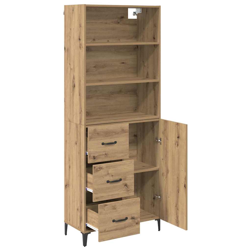 Høyskap med skuff Artisan Eik 69,5 x 34 x 180 cm Konstruert tre