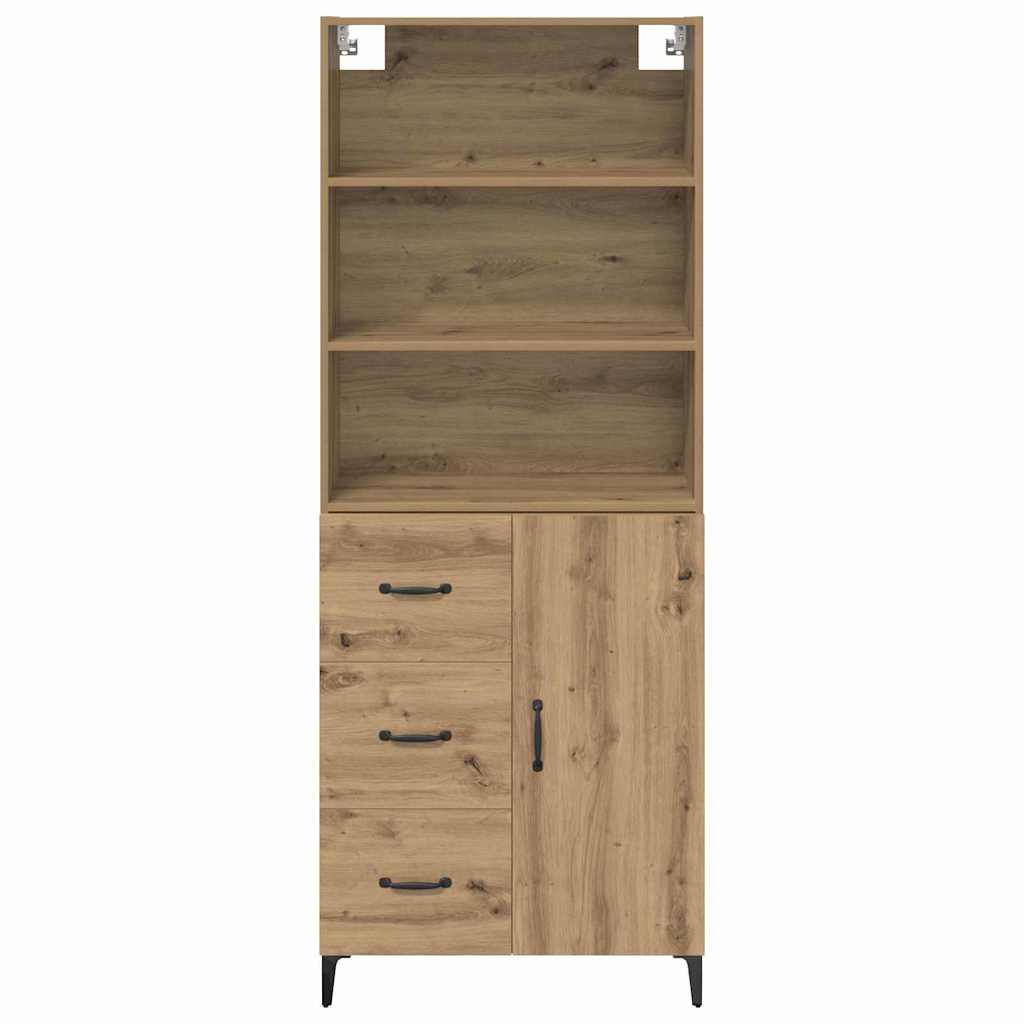 Høyskap med skuff Artisan Eik 69,5 x 34 x 180 cm Konstruert tre