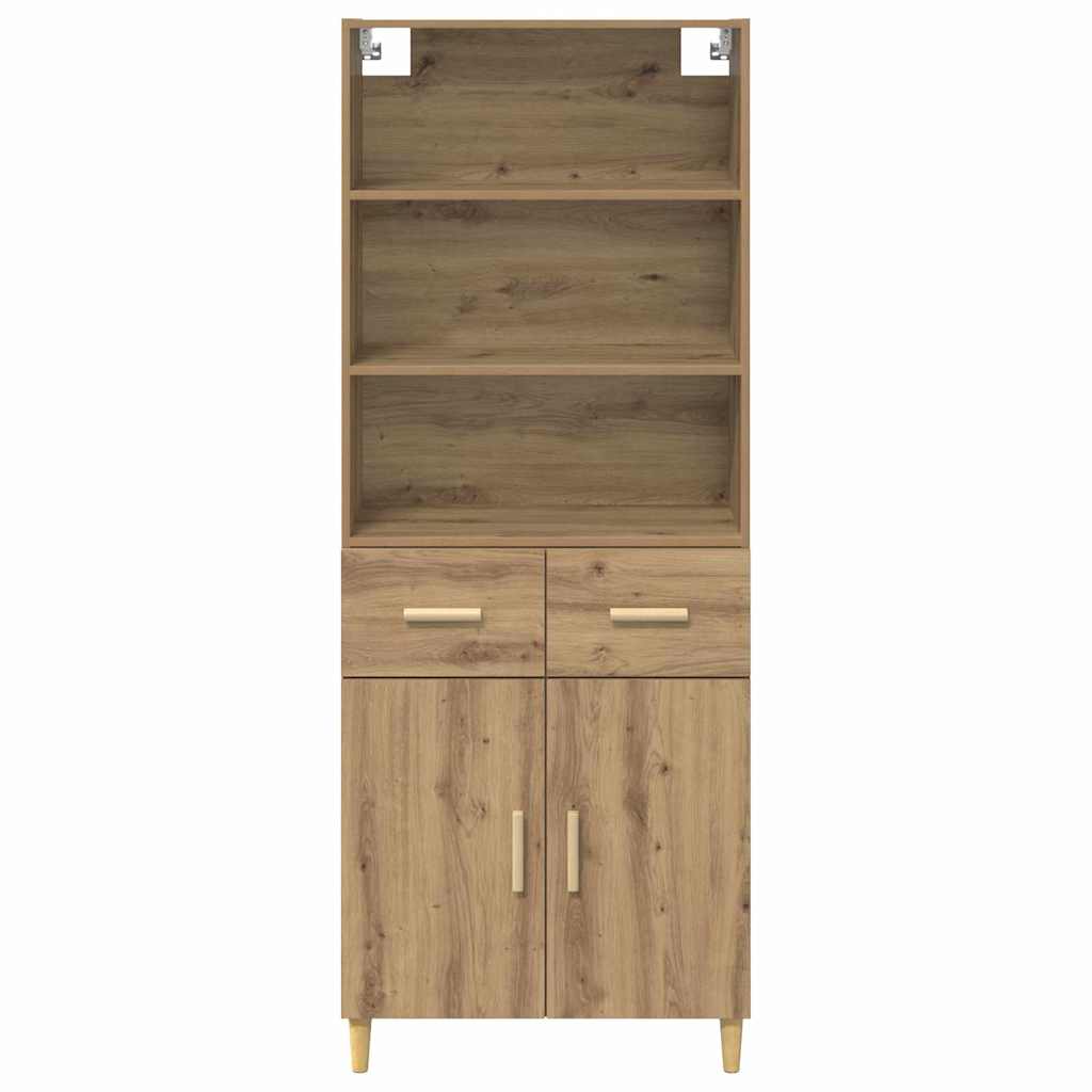 Høyskap med skuff Artisan Eik 69,5 x 34 x 180 cm Konstruert tre