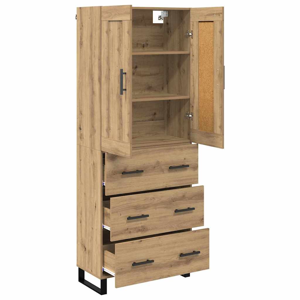 Høyskap med skuff Artisan Eik 69,5 x 34 x 180 cm Konstruert tre