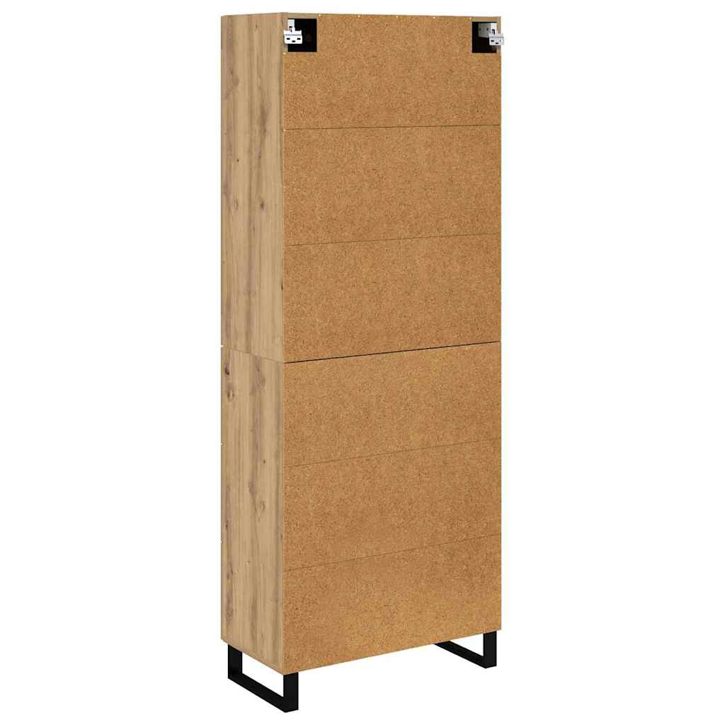 Høyskap med skuff Artisan Eik 69,5 x 34 x 180 cm Konstruert tre